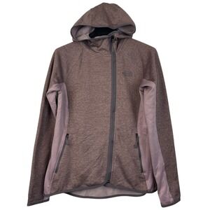 The North Face Arcata Hoodie Womens M Fleece Lined Dusty Pink Asymetrical Zip